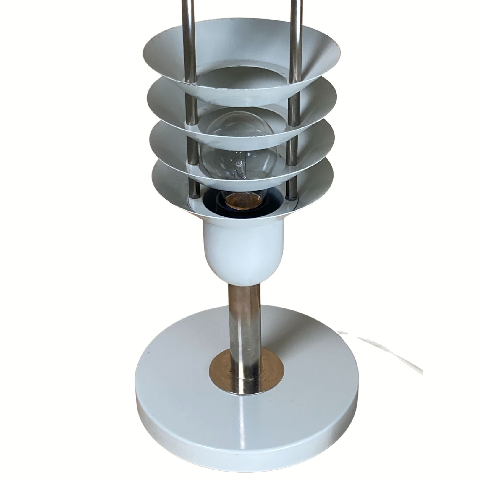 Pair danish scandinavian space age architectural table lamps