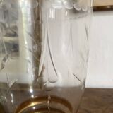 22cm engraved and gilded glass vase