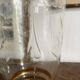 22cm engraved and gilded glass vase