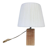 Brutalist lamp pink stoneware and wool lampshade