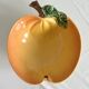 Large vintage salad bowl slip apple shape hand painted earthenware