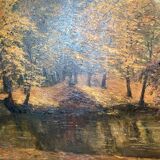 Dozinel _ The pond of drowned children - oil on molded canvas