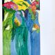Art poster after Walasse TING, Untitled in blue and green (vertical format)
