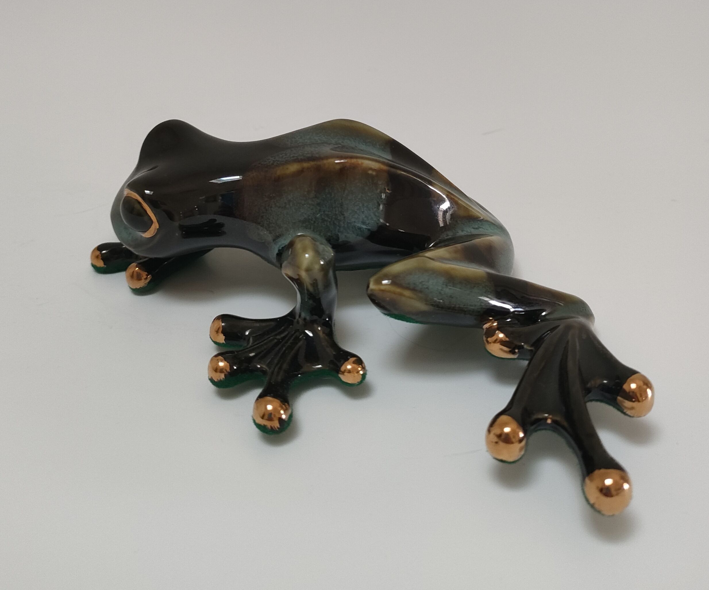 Vintage glazed ceramic tree frog