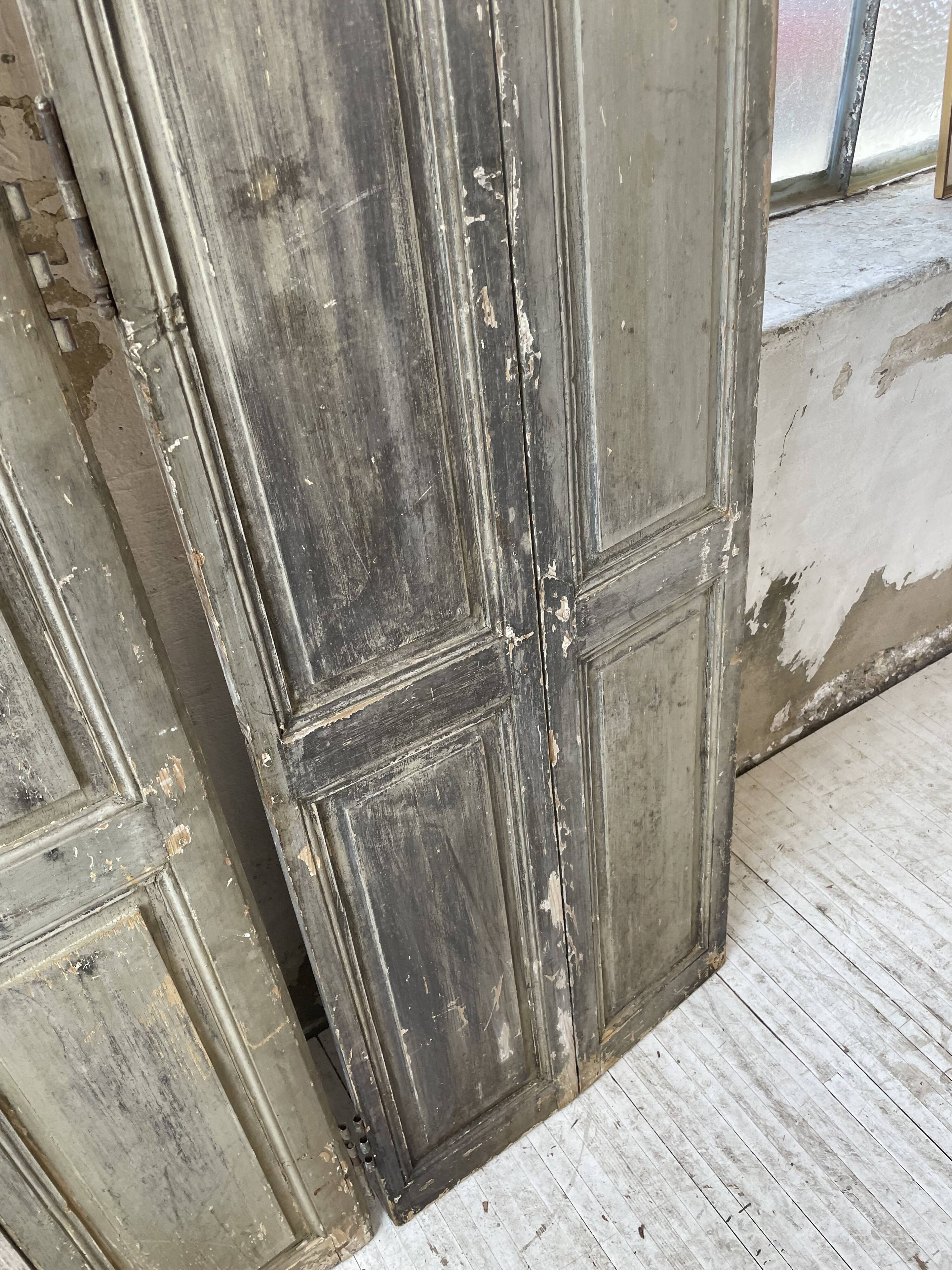 Trio of shutters louvers patina blue gray