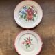 Set of 2 plates 18th century – Faïence des Islettes – Hand-painted floral decoration