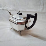 Sheffield-plated English Art Deco silver teapot