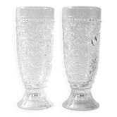 Set of 2 Pressed Glass Stylish Glasses Cibulak by Pavel Panek / 1977