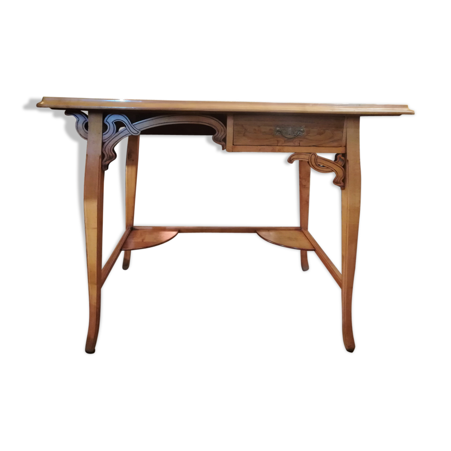 Art Nouveau-style flat desk in marquetry