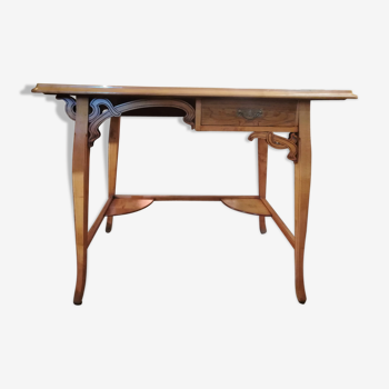 Art Nouveau-style flat desk in marquetry