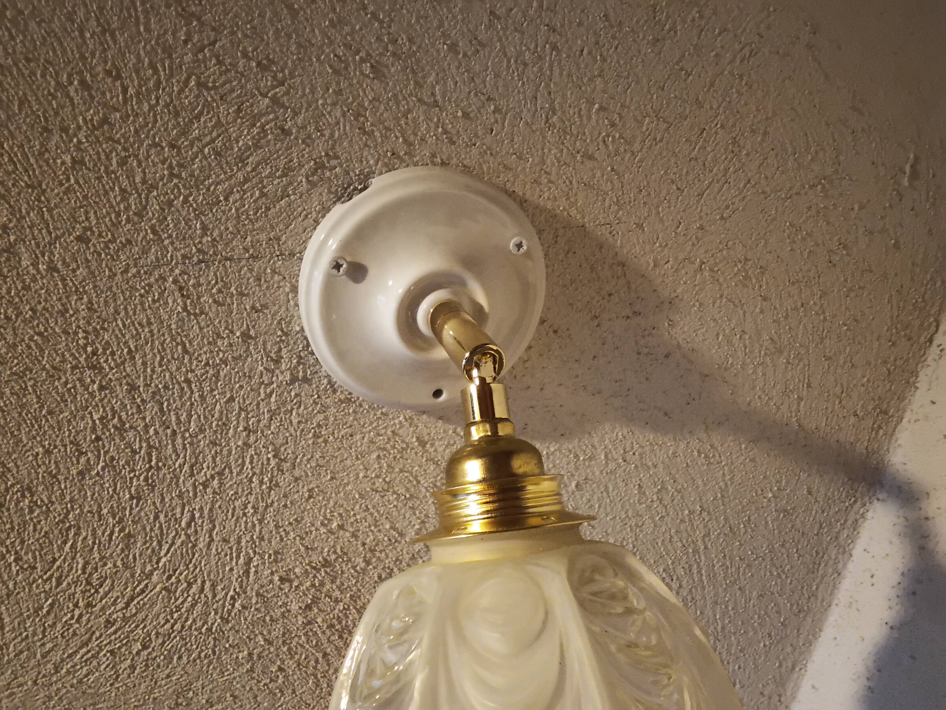 Vintage molded glass wall light