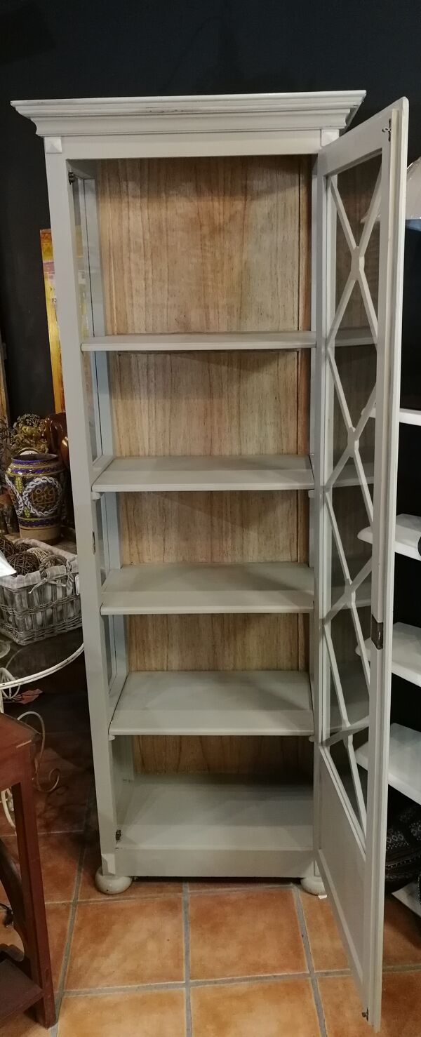 Vitrine argentier directoire vitrée sur 3 faces