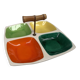 Vintage multicoloured glazed ceramic appetizer platter