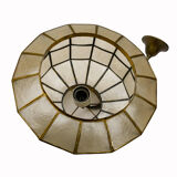Round ceiling chandelier in mother-of-pearl
