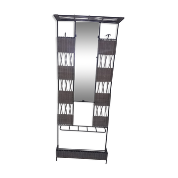 Porte manteau métal et osier