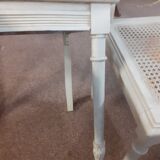 Set of 2 white cane chairs Louis XVI style