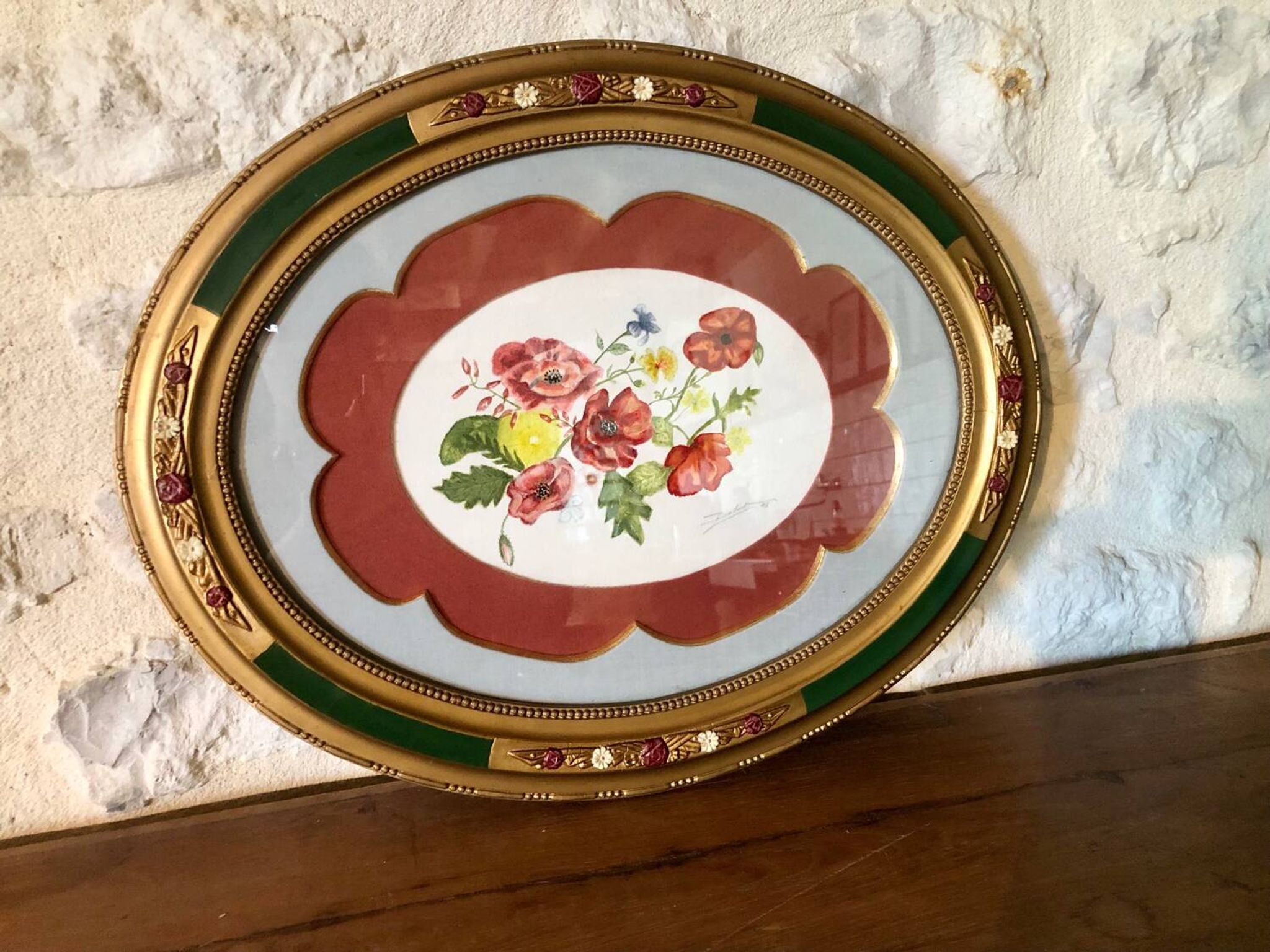 Watercolour old frame Art Nouveau