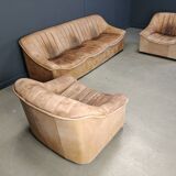 Ensemble de canapés en cuir du milieu du siècle, années 1960