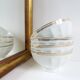Set 4 old white and gold bowls
