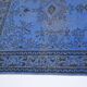 Vintage blue and black Turkish rug with traditional design, 163 × 268 cm