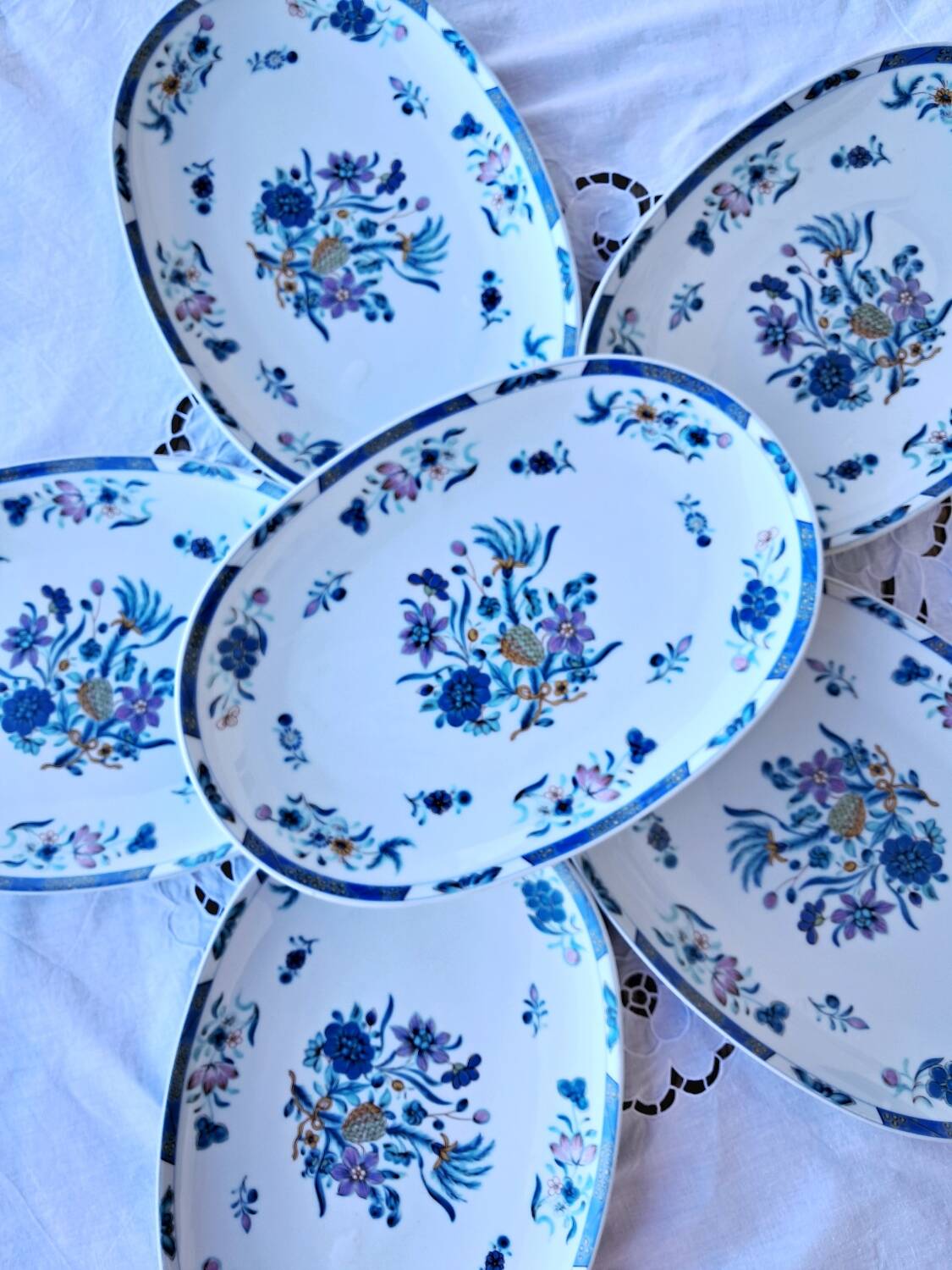 Antique oval Limoges plates
