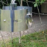 Design chandelier of the 70s in chromed metal