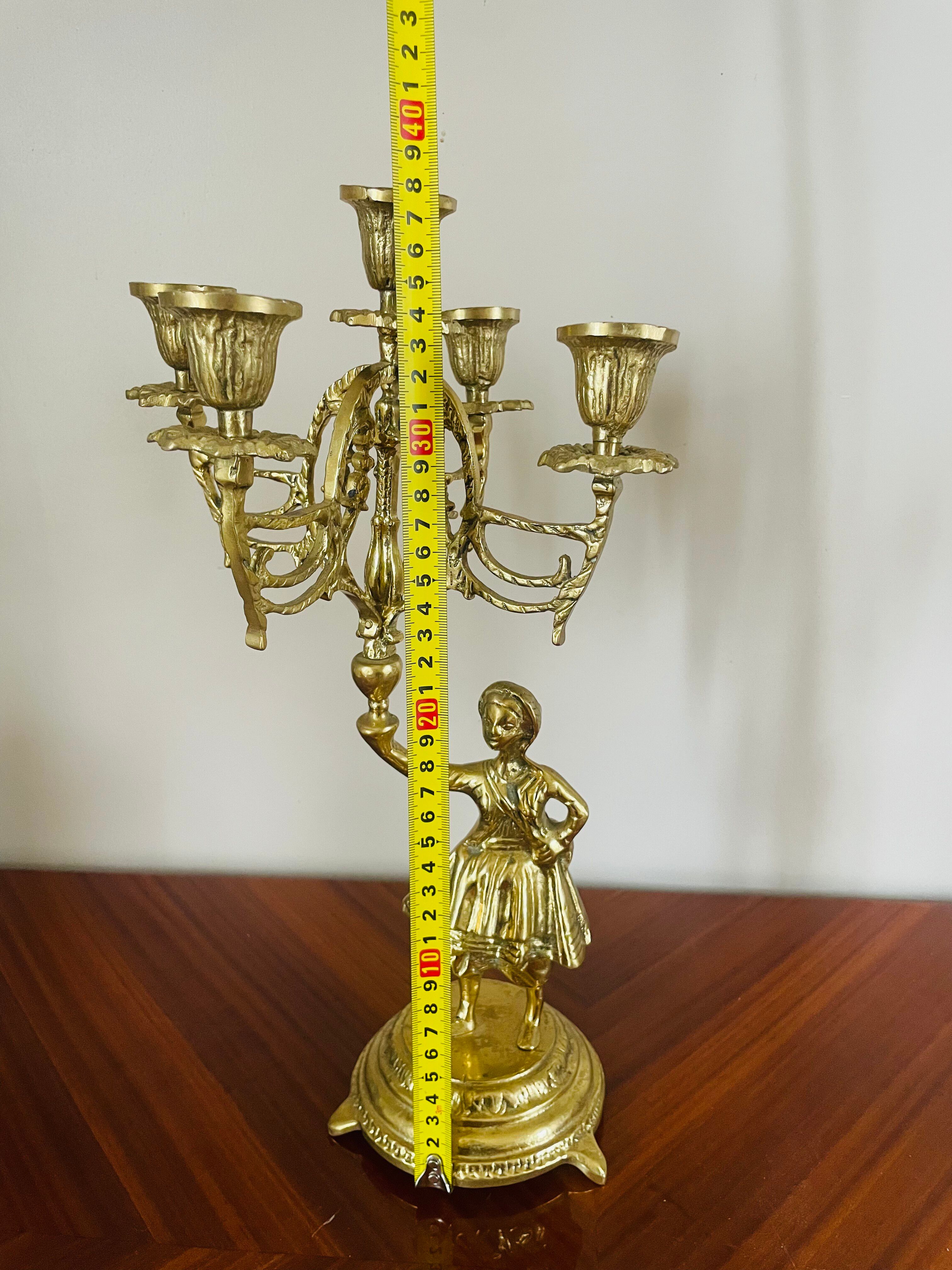 Pair of candelabra Candle holders Antique in gilded bronze style