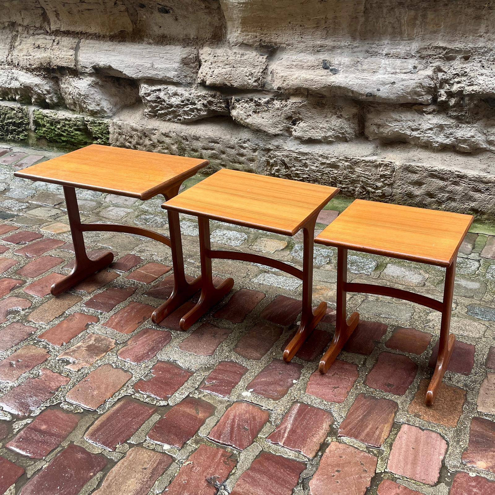 Scandinavian nesting tables in teak from the 1960s.