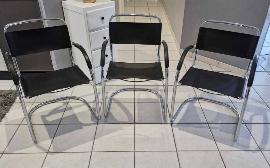 Set of 3 Cantilever armchairs, 1970s