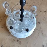 Serviteur de table 1900, 5 récipients pour huile vinaigre condiments  Gien