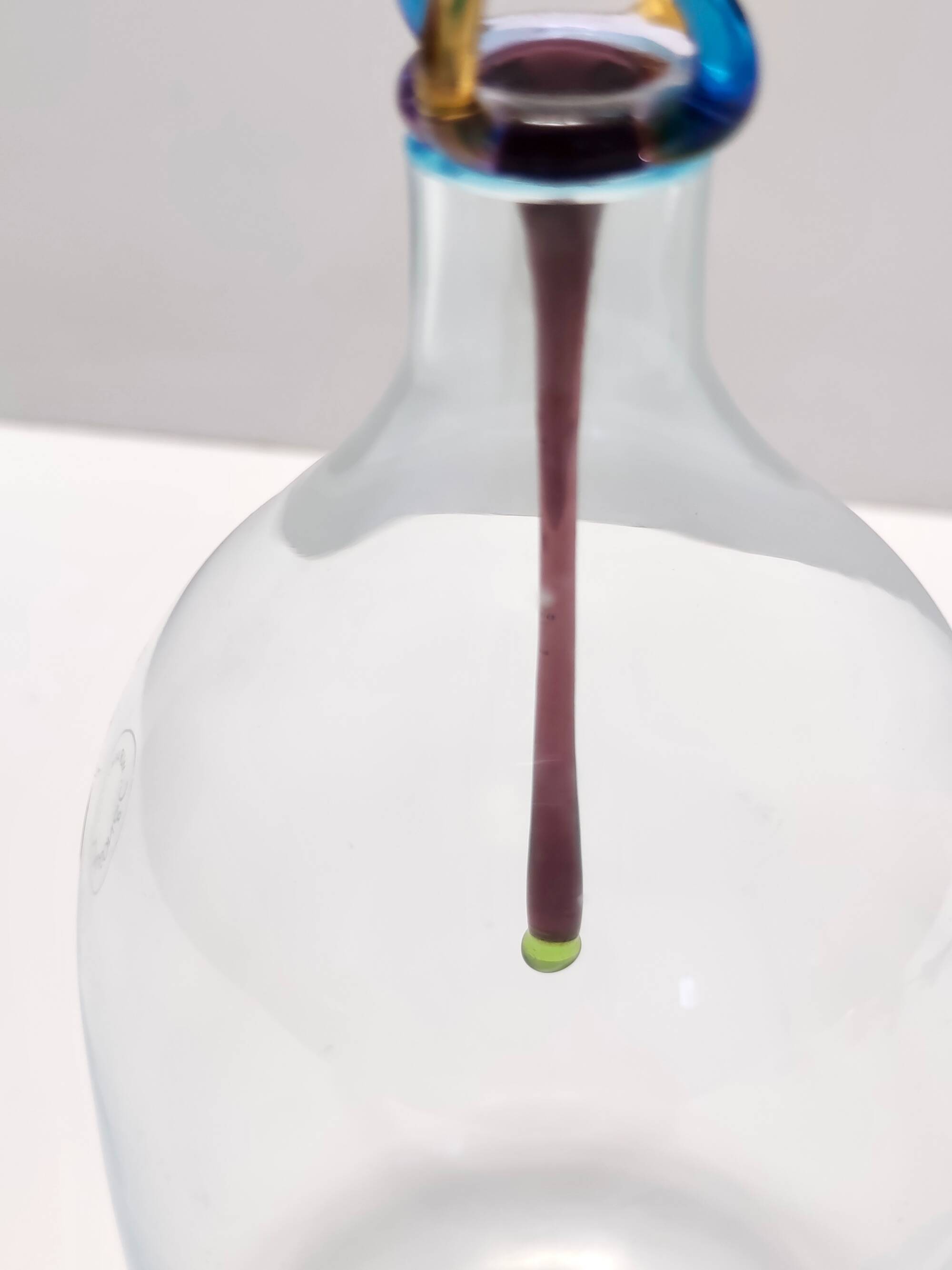 Postmodern Murano Glass Decanter Bottle by Vincenzo Nason, Italy