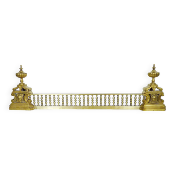 Barre de cheminée, barre de foyer, barre de feux, devant de cheminée en bronze doré