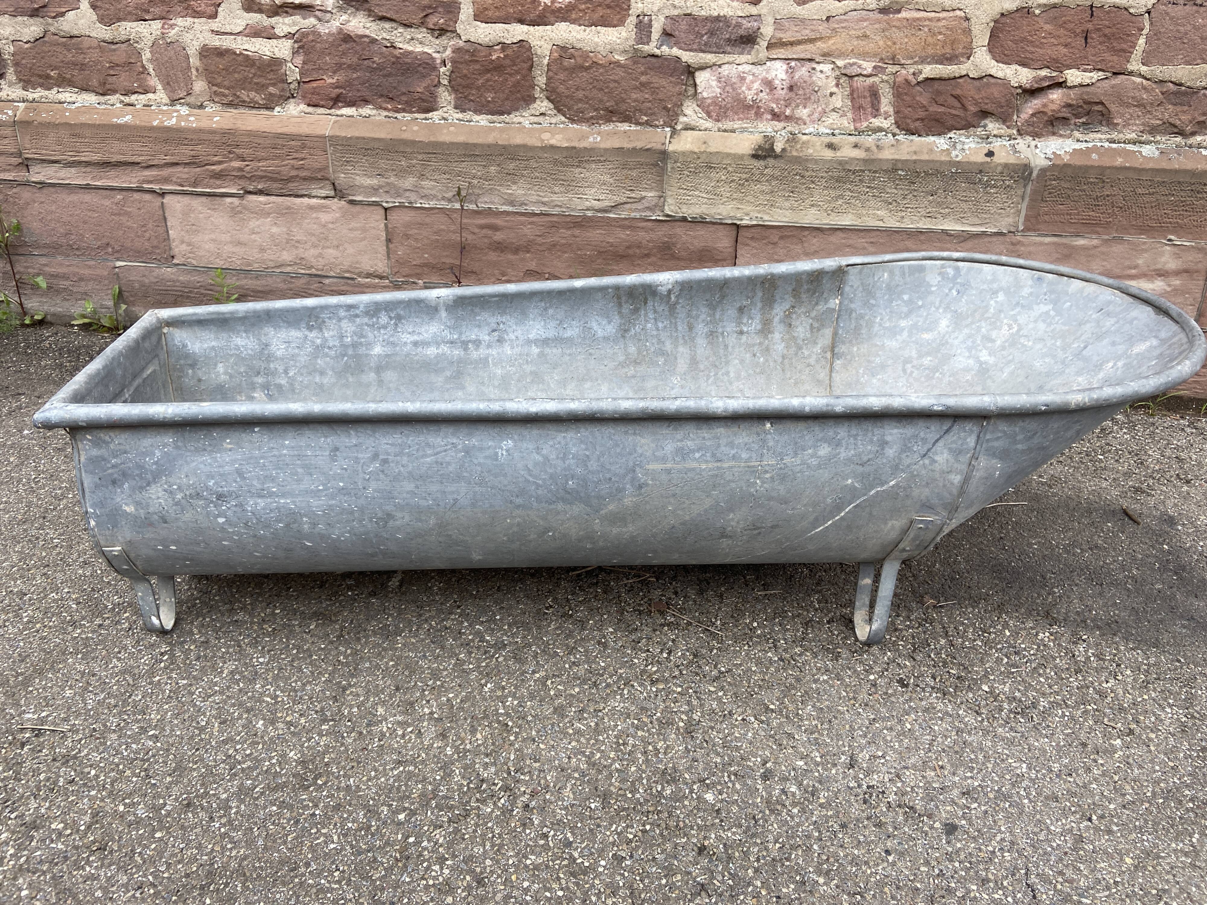 Baignoire adulte zinc galvanisee vintage 1940