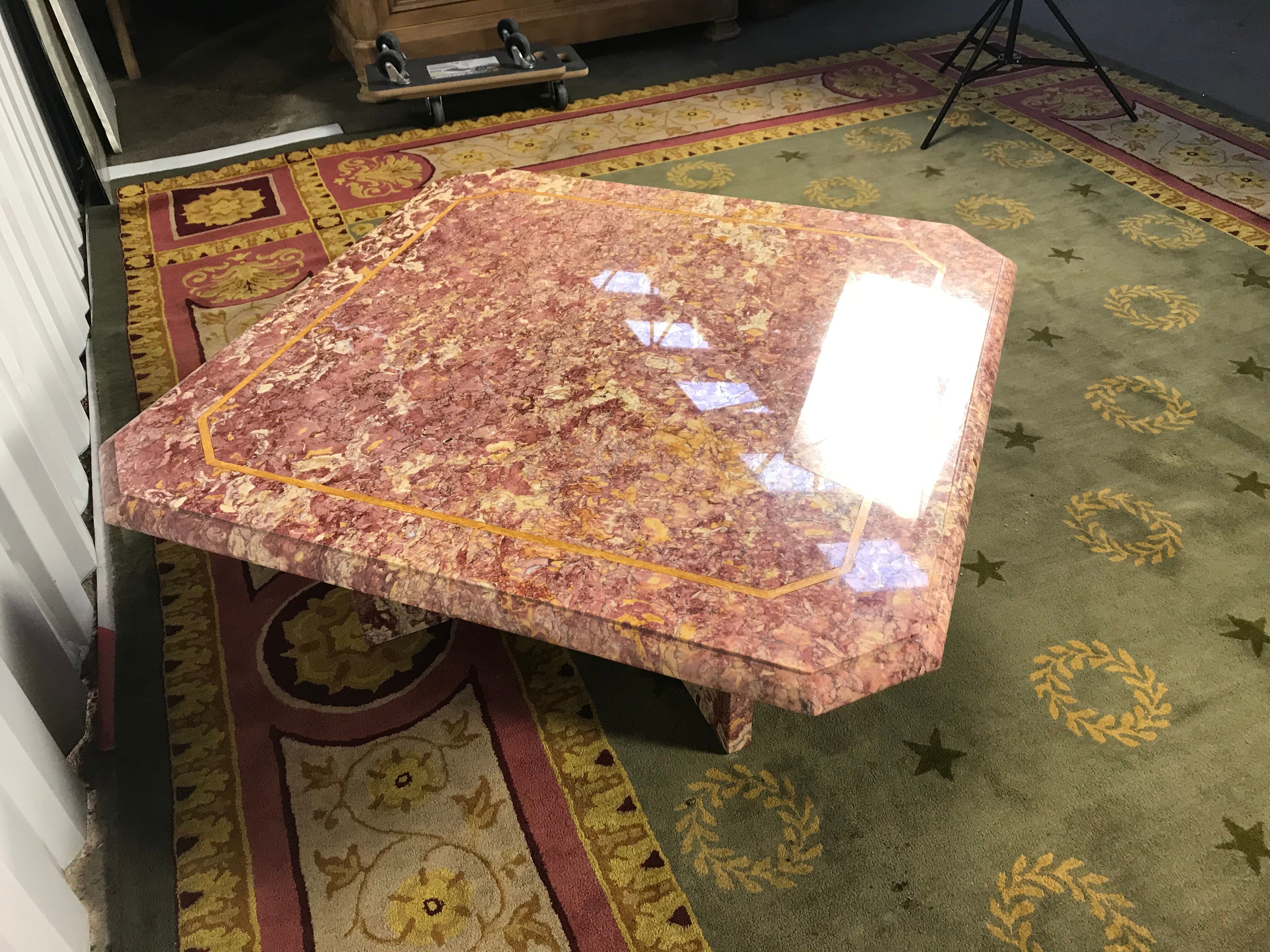 Brocatelle du Jura marble coffee table