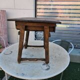 Antique folk art oak table or bedside table
