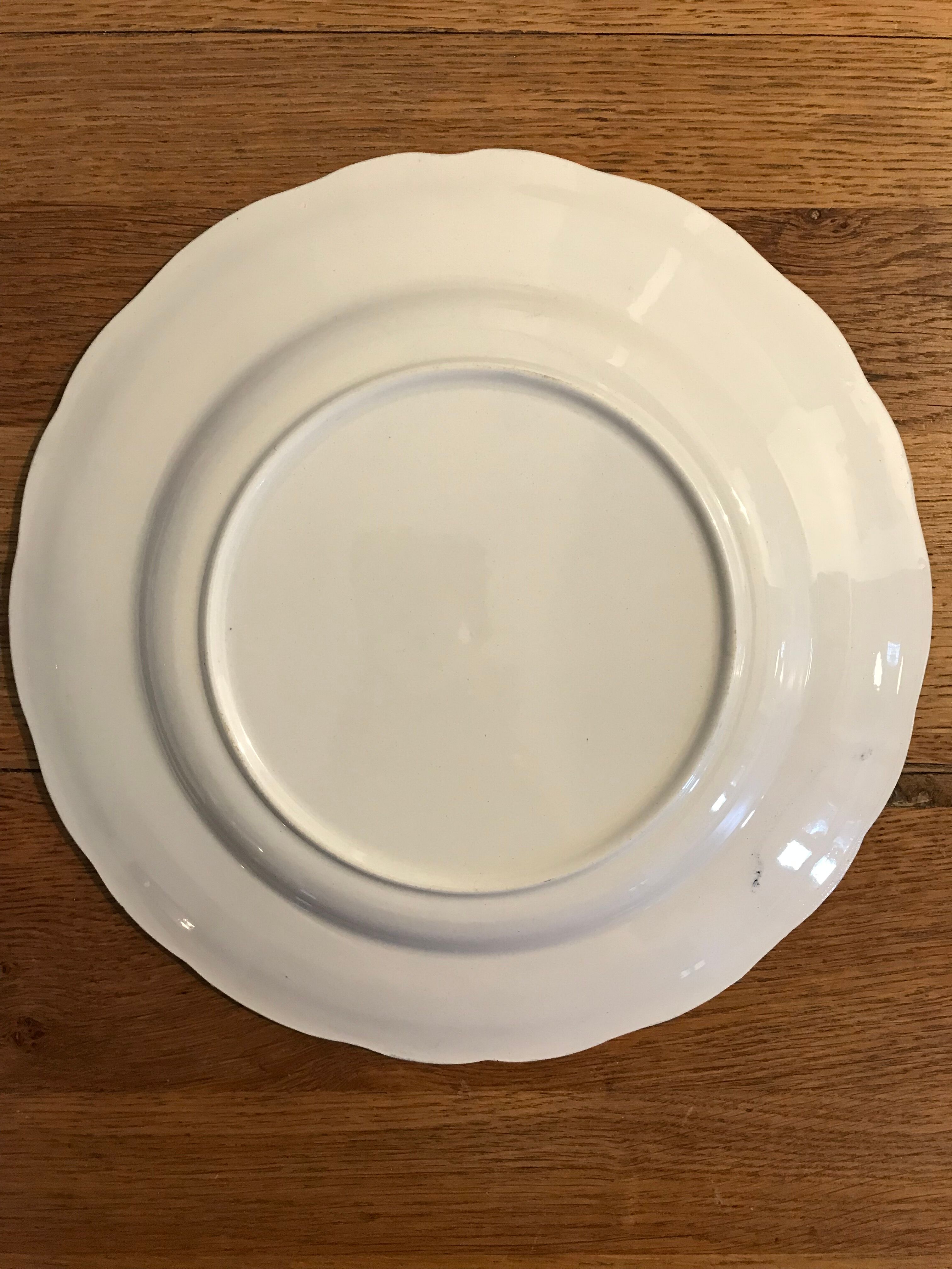 Plate flat canvas of Jouy