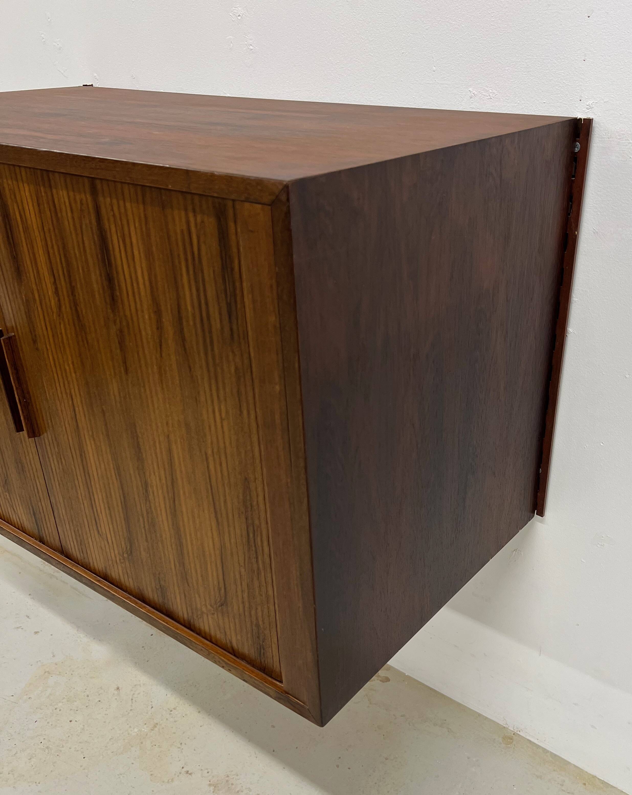 Rosewood Tambour Door Cabinet By Kai Kristiansen For Feldballes