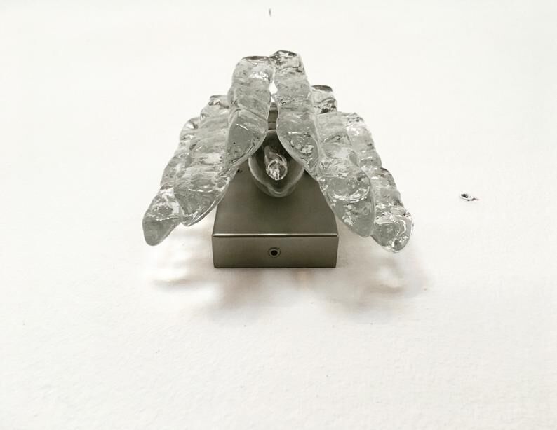 Modern ice glass wall lamp by J.T. Kalmar  for Franken KG