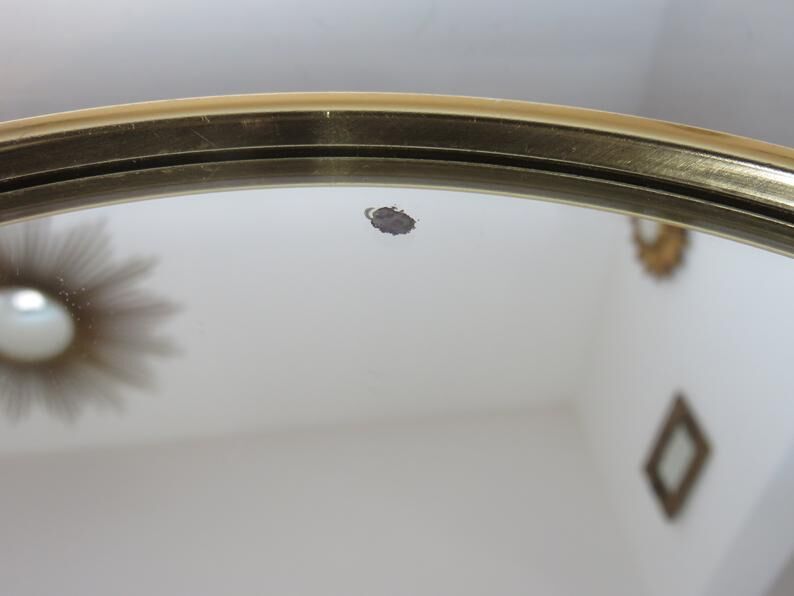 Golden 50-60's aluminium round mirror tray