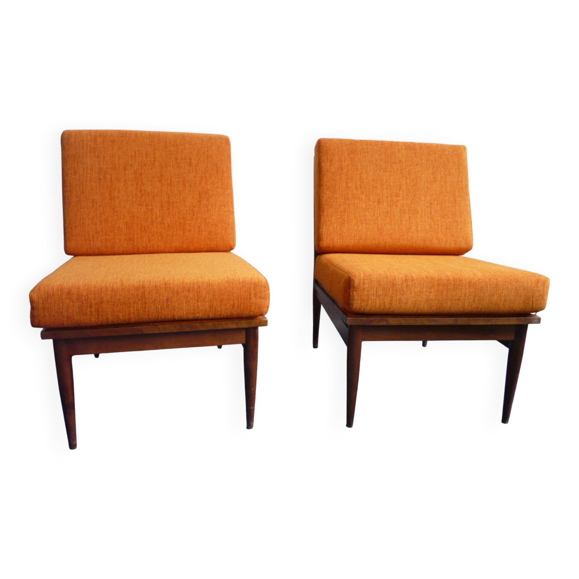 vintage orange armchairs