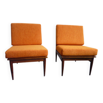 vintage orange armchairs