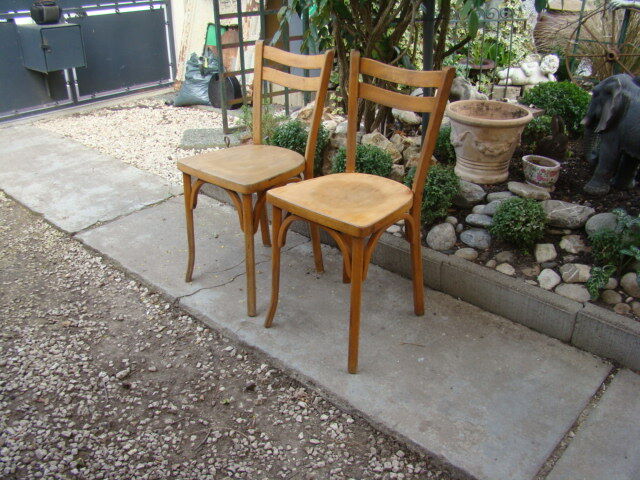 Pair of antique bistro chairs