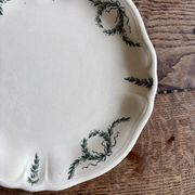Compotier ou assiette à pied ancienne en terre de fer -Villey de Longc