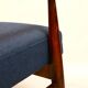Fauteuil Vintage en Laine Bleu Marine Bois Couleur Noyer