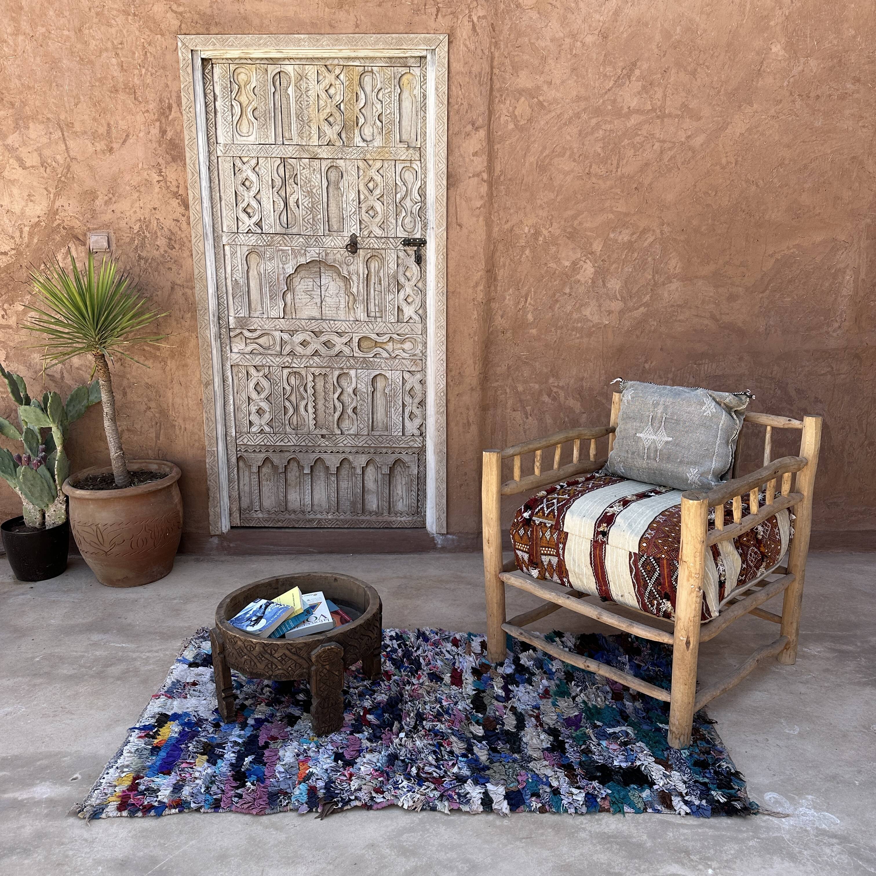 Colorful Boucherouite Moroccan rug - 89 x 162 cm