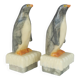 Pair of “penguins” bookends in alabaster