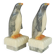 Pair of “penguins” bookends in alabaster