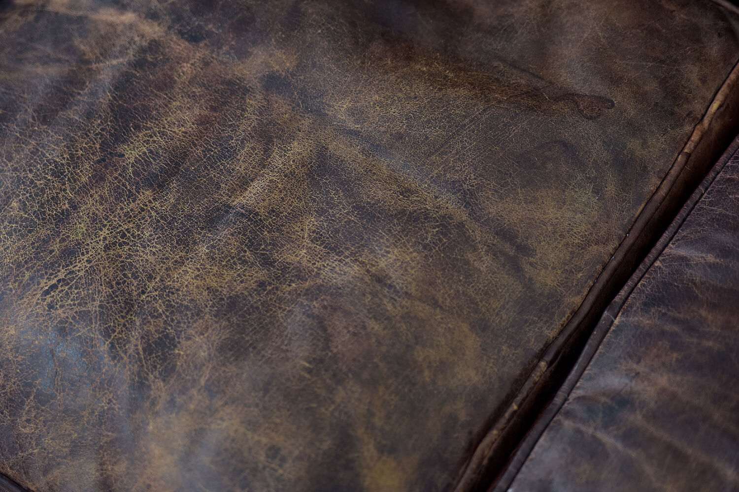 Antique brown leather chesterfield sofa, 1920s