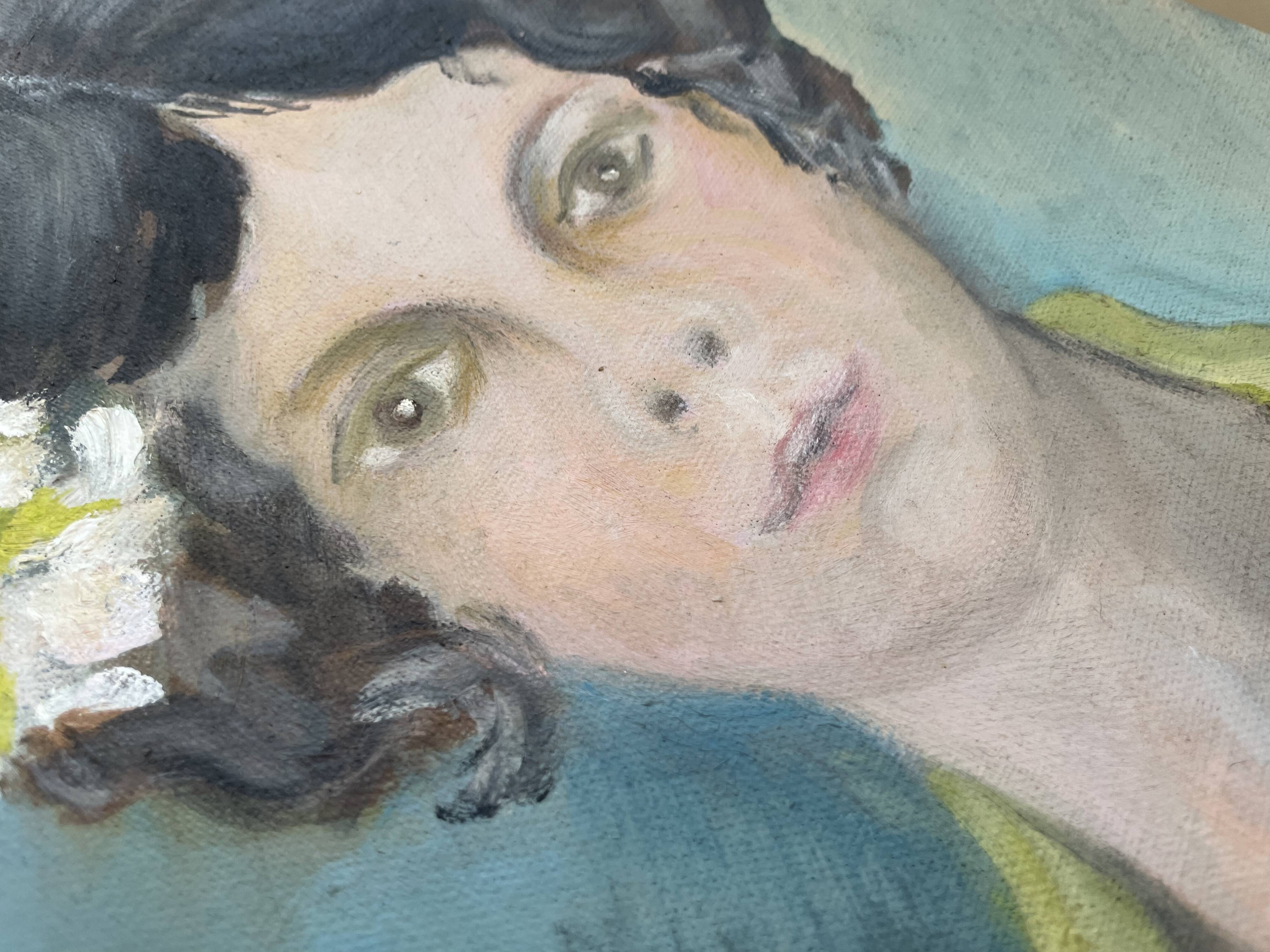 Oil on canvas, portrait of a woman