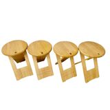 Set of 4 Roger Tallon TS folding stools Sentou Edition 1979